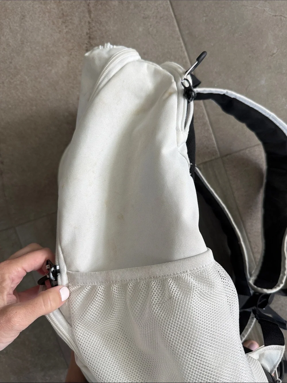 Nike Elite White and Black Men's Backpack with Gold Swoosh
